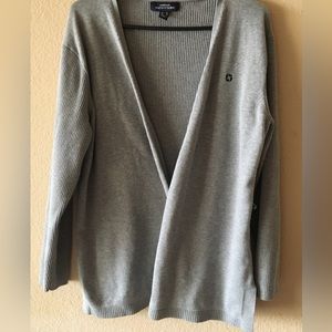 Grey Chase Bank Open-front Cardigan